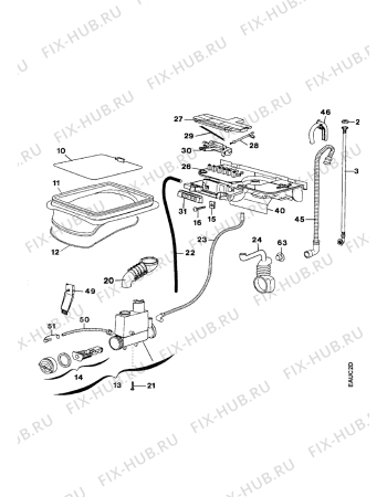 Взрыв-схема стиральной машины Electrolux EW924T - Схема узла Water equipment